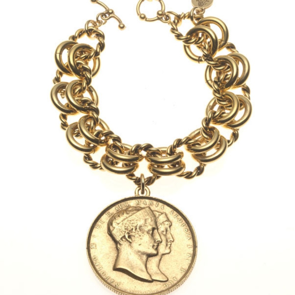 Single Coin Charm Bracelet